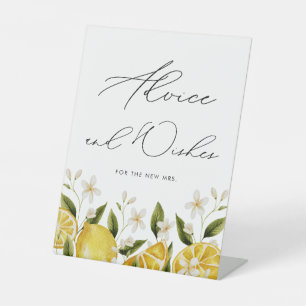 Signe De Table Fête de mariage Citron Avis & Vœux 