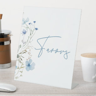 Signe De Table Fête de mariage Something Blue Wildflower