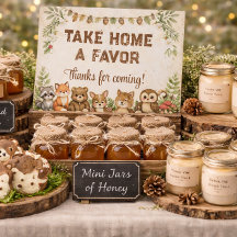 Fête de naissance d'animal de forêt de bois