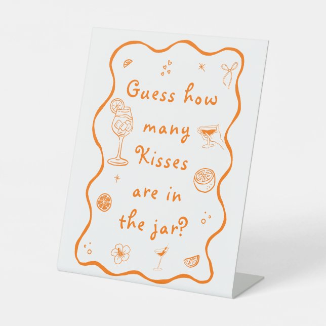 Signe De Table Fête des mariées Aperol Spritz Devinez Combien (Recto)