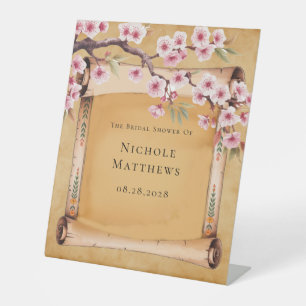 Signe De Table Fête des mariées de fleurs de cerisier Rustique