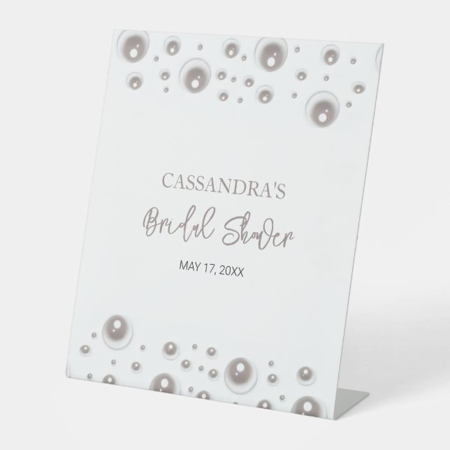 Signe De Table Fête des mariées de perle blanche minimale (Recto)