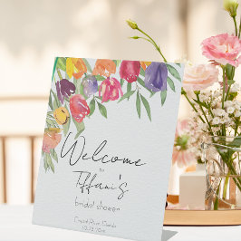 Signe De Table Fête des mariées des tulipes brillantes et amusant