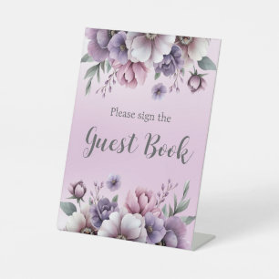 Signe De Table Fête des mariées Lavender Aquarelle Florale