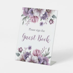 Signe De Table Fête des mariées Lavender Aquarelle Florale