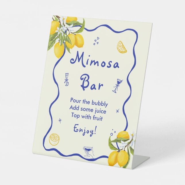 Signe De Table Fête des mariées principale Lemon Mimosa Bar (Recto)