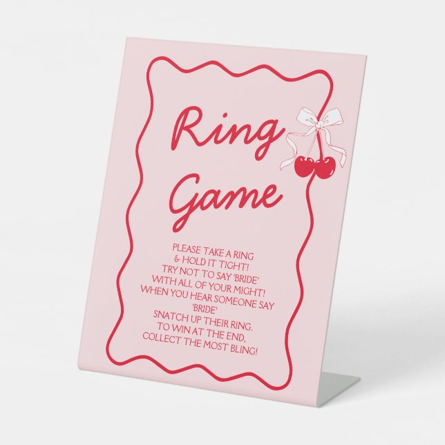 Signe De Table Fête des mariées rouge et rose jeu (Recto)