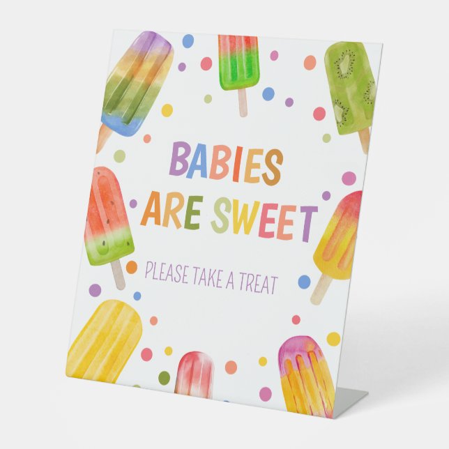 Signe De Table Fête estivale Popsicle baby shower Ice Cream (Recto)