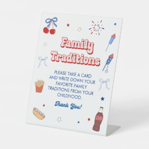 Signe De Table Fête prénatale pour bébé fille du 4 juillet Tradit
