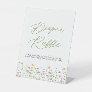 Signe De Table Feuillage Fleur sauvage vert jaune rose