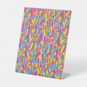 Signe De Table Fière Fierté Pansexuelle Groovy Trippy Squiggly Qu
