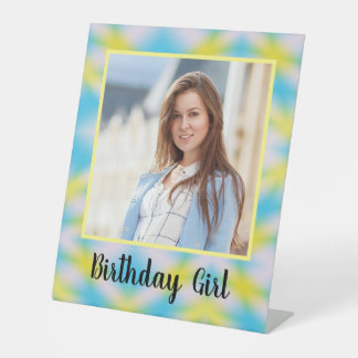 Signe De Table Fille Anniversaire Tie Dye Photo