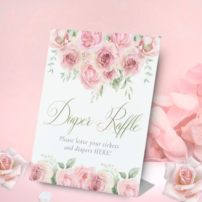 Signe De Table Fille bébé en fleur Baby shower Déchets Raffle (Créateur téléchargé)