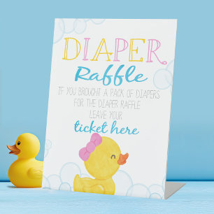 Signe De Table Fille en caoutchouc Canard Duck DIaper Baby shower