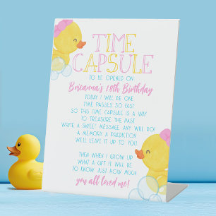 Signe De Table Fille Temps Capsule Caoutchouc Canard 1er Annivers