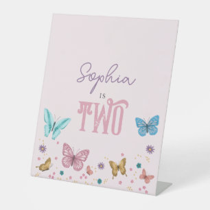 Signe De Table Filles mignonne papillon Anniversaire de enfant Bi