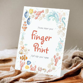 Signe De Table Fingerprint Guest Book Coastal Ocean Bridal Shower