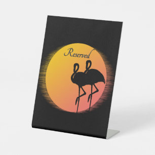 Signe De Table Flamants roses Sunset réservés
