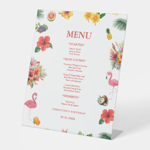 Signe De Table Flamingle Luau Floral Tropical Summer Anniversaire