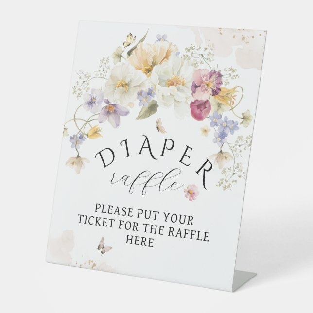 Signe De Table Fleur Fleur sauvage Baby shower rustique  Déchets  (Recto)