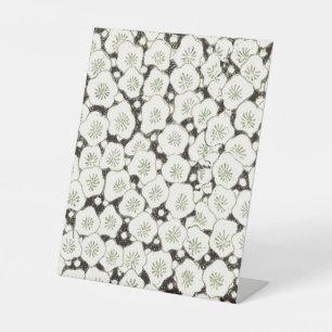 Signe De Table Fleur japonaise vintage 1902 : Fleur noire et blan