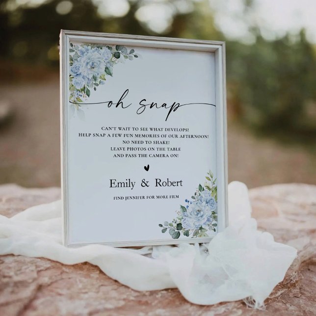 Signe De Table Fleur Romantique Bleu Clair (Créateur téléchargé)