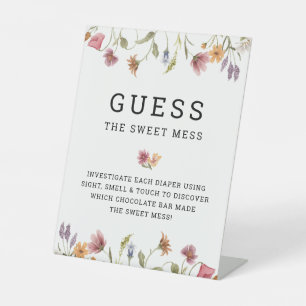 Signe De Table Fleur sauvage Baby shower Devine Le Jeu De Mess Sw