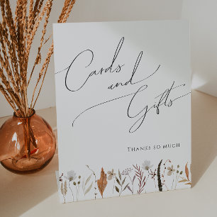Signe De Table Fleur sauvage d'automne Boho Cartes et cadeaux