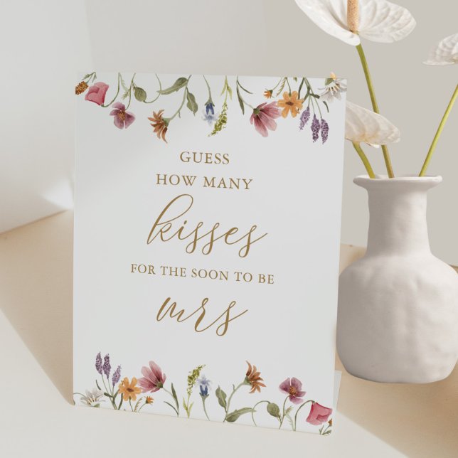 Signe De Table Fleur sauvage Devine combien de baisers jeu nuptia (Créateur téléchargé)