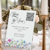Fleur sauvage Garden Floral Mariage Photo QR Code