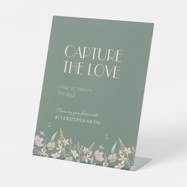 Signe De Table Fleur sauvage Sage Deco Mariage Capturer l'amour (Recto)