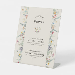 Signe De Table Fleur sauvage simple Fern Mariage Signature Boisso