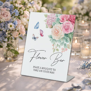 Signe De Table Fleurs Bar Bloom Papillons Shower de Mariage 