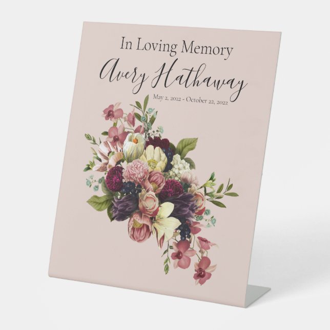 Signe De Table Fleurs douces Célébration de la vie (Recto)