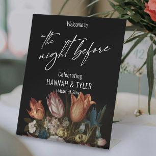 Signe De Table Fleurs Hollandaises Peintes Bienvenue à la Nuit Av