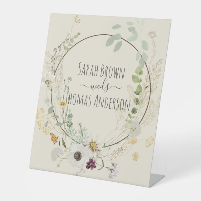 Signe De Table Fleurs Sauvages Couleurs Douces (Recto)