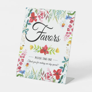 Signe De Table Fleurs sauvages d'été Faveurs de mariage