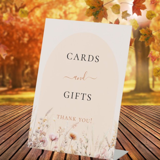 Signe De Table Fleurs sauvages en arc cartes cadeaux enseigne (Créateur téléchargé)