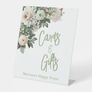 Signe De Table Fleurs vertes Sage Cartes et cadeaux floraux