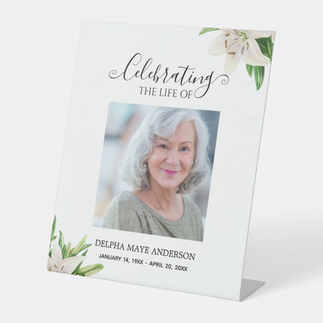 Signe De Table Floral Elegant Celebrating of Life  (Recto)