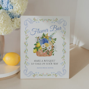 Signe De Table Floral Fraîché Du Marché Farmers Bar Flower