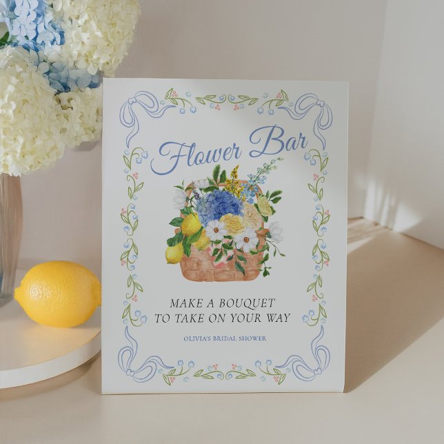 Signe De Table Floral Fraîché Du Marché Farmers Bar Flower (Créateur téléchargé)