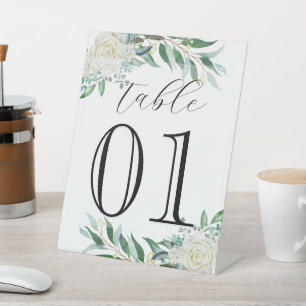 Signe De Table Floral, Verdure, Numéro personnalisé, Mariage, Caf