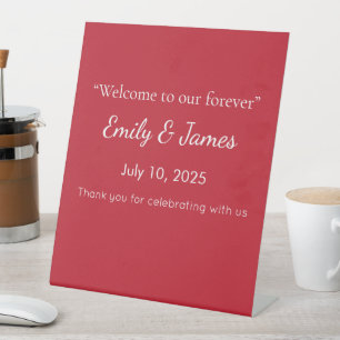 Signe De Table Fond Rouge Foncé