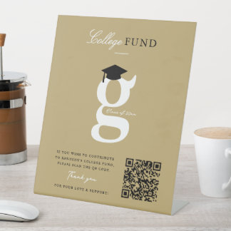 Signe De Table Fonds de fin d'études classique Monogram Or 'G'