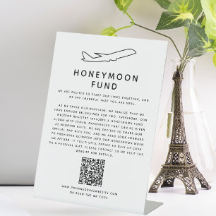 Signe De Table Fonds Lune de Miel Code QR Registre Mariage numéri