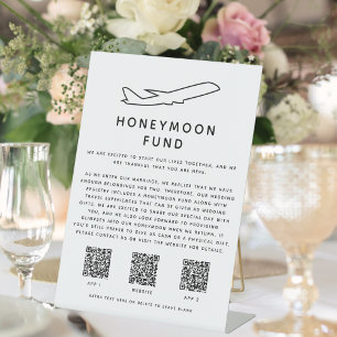 Signe De Table Fonds Lune de Miel Digital QR Code 2 Applications