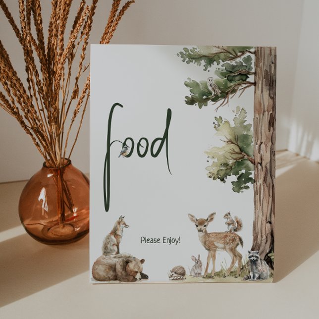 Signe De Table Forêt Bois Animaux Baby shower Alimentation (Créateur téléchargé)
