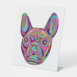 Signe De Table French Bulldog Tête Française Pop style art