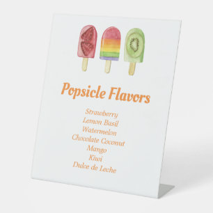 Signe De Table Fruits colorés Saveurs de Popsicle Fête d'été